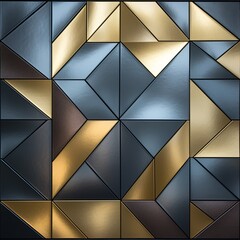Silver and brass, golden metal texture background. Illustration.  Mosaic wallpaper. Backdrop