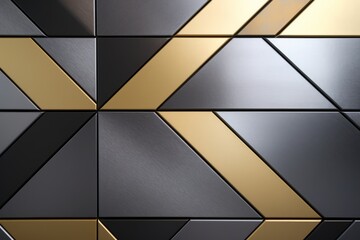 Silver and brass, golden metal texture background. Illustration.  Mosaic wallpaper. Backdrop