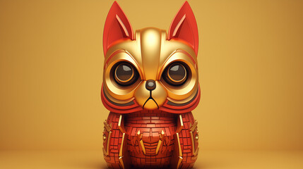 Metallic 3D Totem illustration