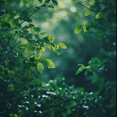 Nature, landscape. Forest, glade, grass, flowers, natural landscape. Photowallpaper.