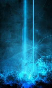 Dynamic blue streaks of light on a grungy textured background suggesting speed and energy.