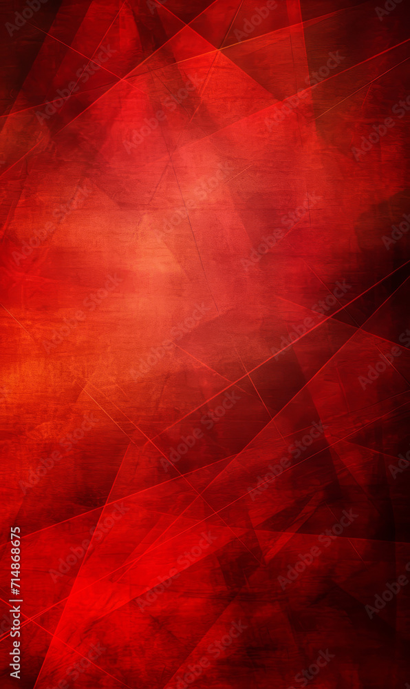 Sticker Abstract geometric shapes in varying shades of red with a grungy texture.