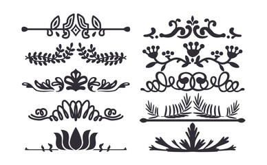 Decorative Black Vector Design Elements Set. Ornate Borders Or Dividers Add Visual Appeal, Define Sections