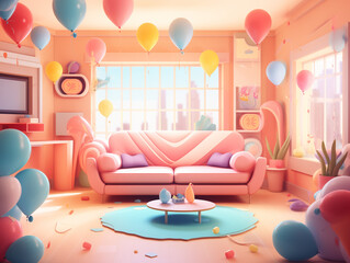 Cute 3D room decoration