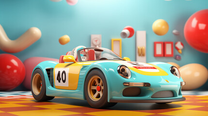 Cute 3D Car illustration