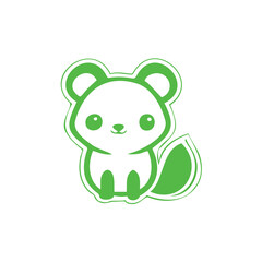 Green Mammal Character Cartoon Illustration