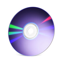 Purple DVD-R writable disk for music, video, movie or data storage isolated. Transparent PNG image.