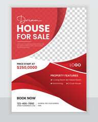 Modern real estate flyer or poster design, business brochure cover template annual report print in a4