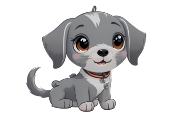 cute and funny dog on transparent background, created by ai generated