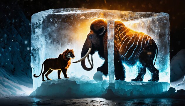 mammoth in an ice cube