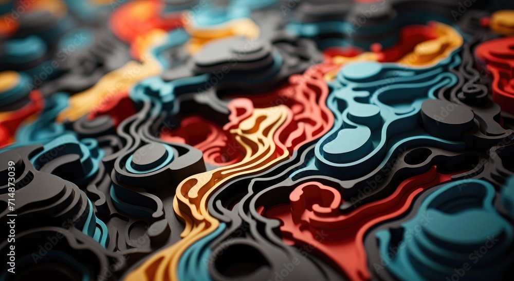 Poster vibrant hues and intricate designs dance together in this abstract art piece, showcasing a mesmerizi