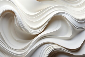 A luminous beam illuminates the ethereal curves of a white abstract canvas, evoking a sense of pristine beauty and creative fluidity