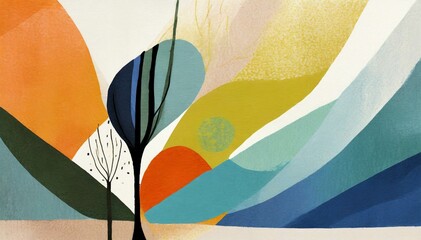 Fototapeta premium Background with abstract artwork that explores the concept of growth and transformation