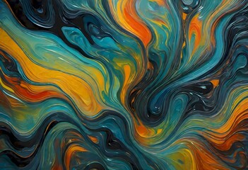 Obraz premium Close up of Colorful Brush Strokes, Generative AI