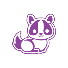 Cute Purple Dog Mascot Illustration