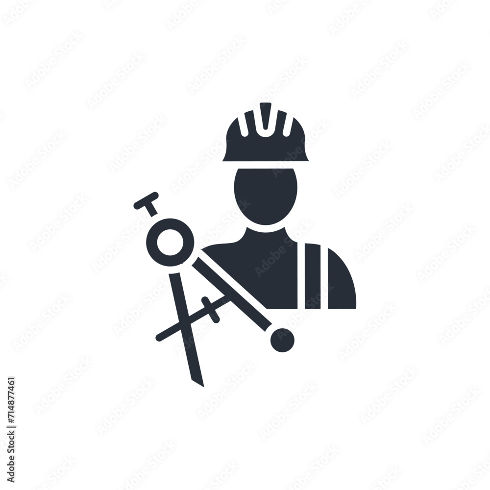 Poster architect icon. vector.editable stroke.linear style sign for use web design,logo.symbol illustration