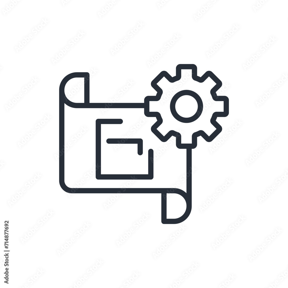 Poster blueprint icon. vector.editable stroke.linear style sign for use web design,logo.symbol illustration