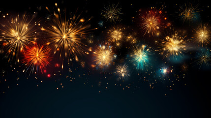 Fototapeta premium Fireworks background for celebration, holiday celebration concept