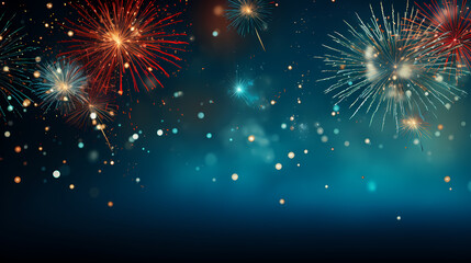 Fototapeta premium Fireworks background for celebration, holiday celebration concept