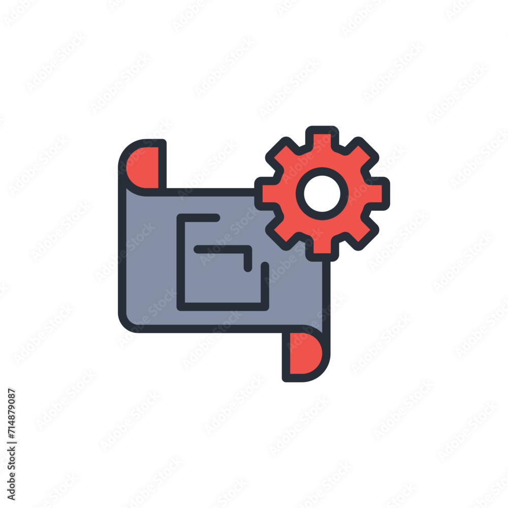 Poster blueprint icon. vector.editable stroke.linear style sign for use web design,logo.symbol illustration