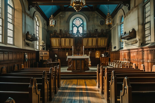 bimah within the sanctuary