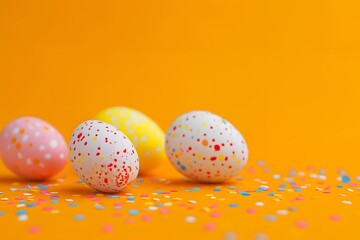 Fototapeta na wymiar Happy easter decoration background, colorful eggs