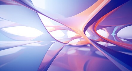 Naklejka premium Abstract Geometric Wave Background with 3D Buildings for Business Use