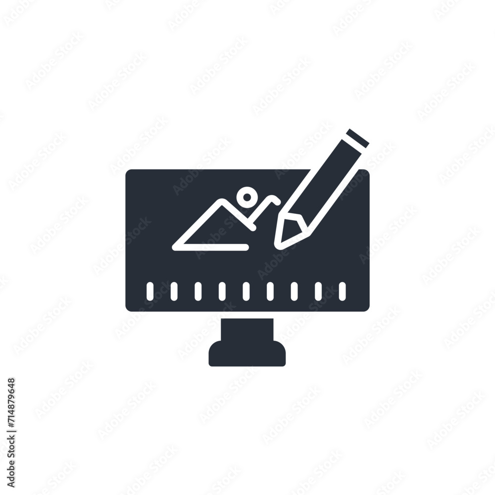 Poster design icon. vector.editable stroke.linear style sign for use web design,logo.symbol illustration.
