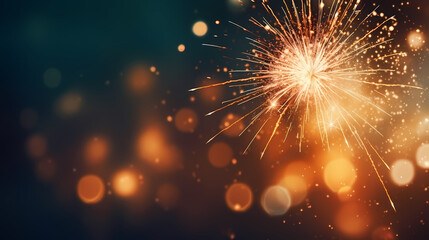 Fototapeta premium Fireworks background for celebration, holiday celebration concept
