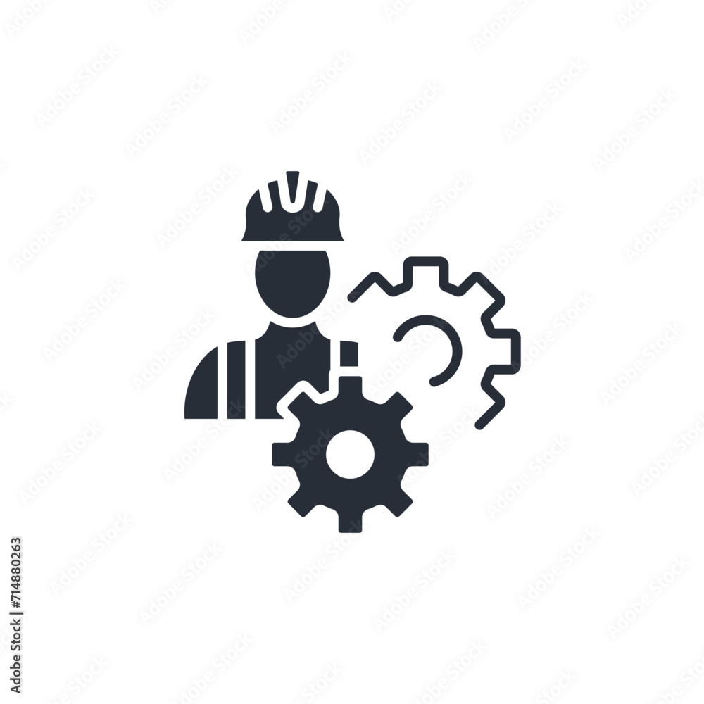 Poster engineer architecticon. vector.editable stroke.linear style sign for use web design,logo.symbol illu