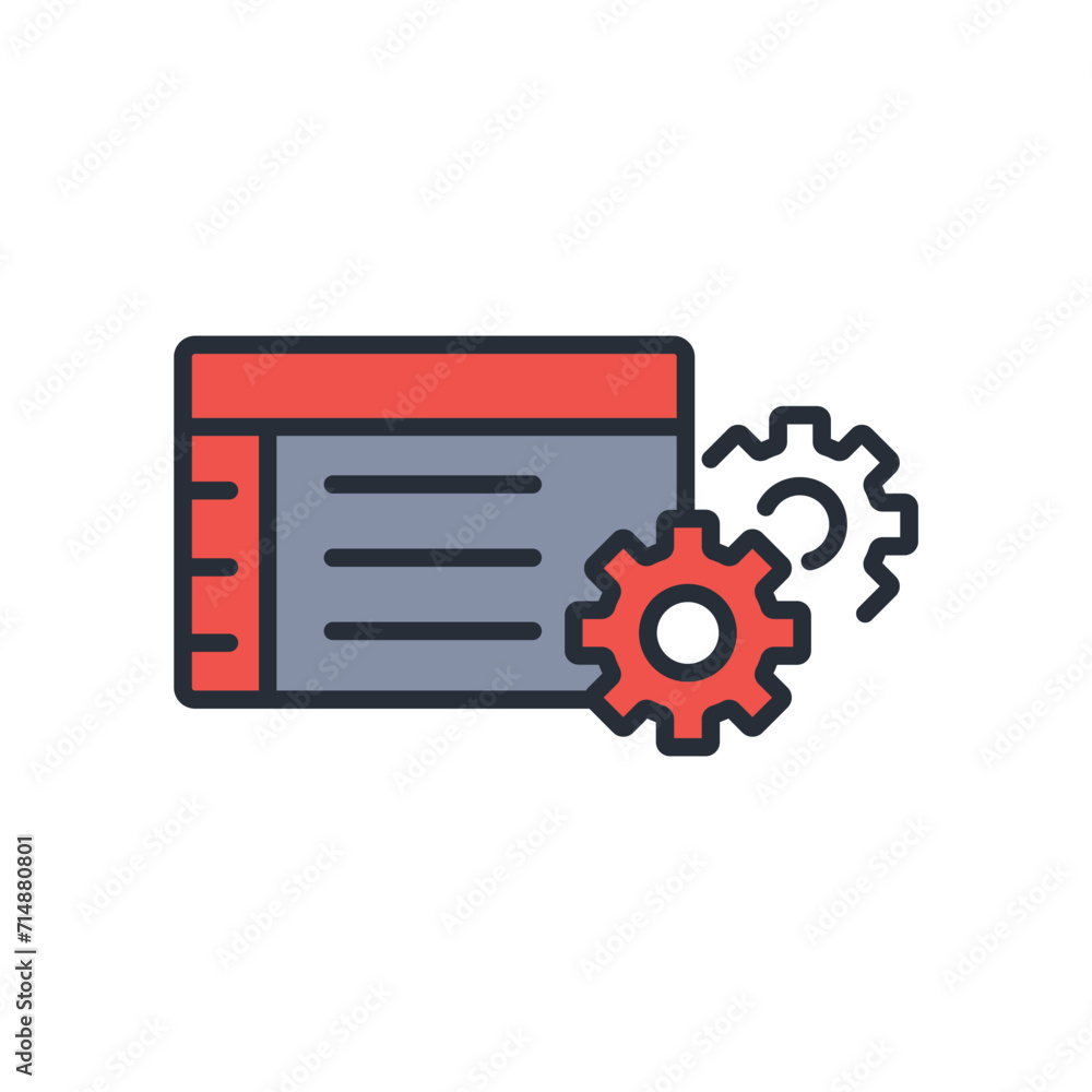 Poster it engineering icon. vector.editable stroke.linear style sign for use web design,logo.symbol illustr