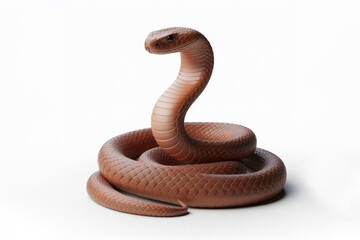 Copperhead snake isolated on solid white background. ai generative