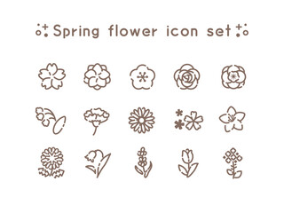 春の花のアイコンセット_2