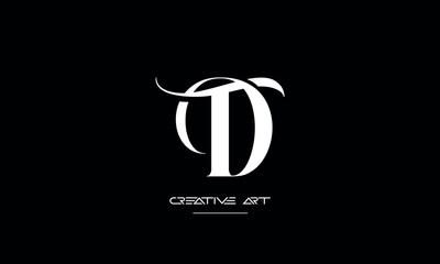 DT, TD, D, T abstract letters logo monogram