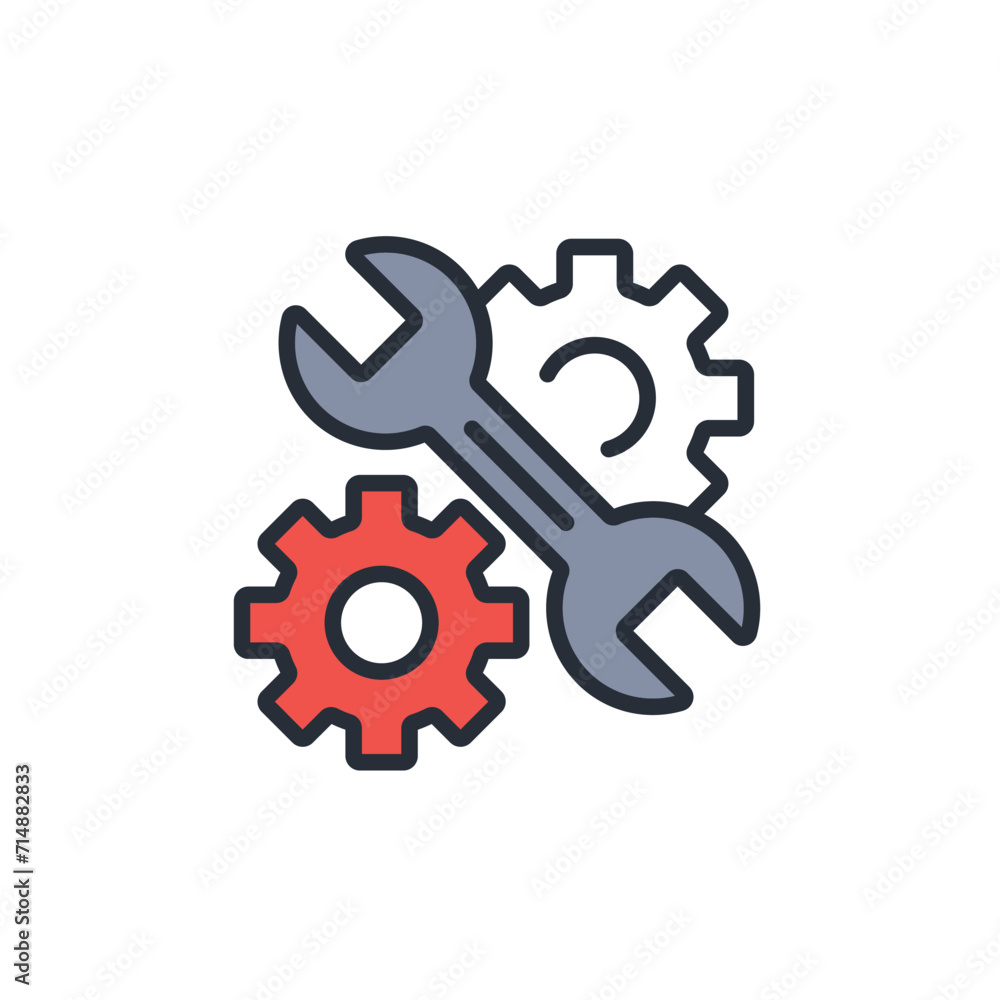 Poster mechanical icon. vector.editable stroke.linear style sign for use web design,logo.symbol illustratio