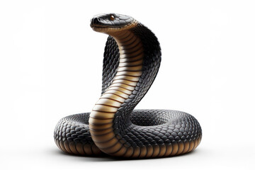 Fototapeta premium King Cobra snake isolated on solid white background. ai generative