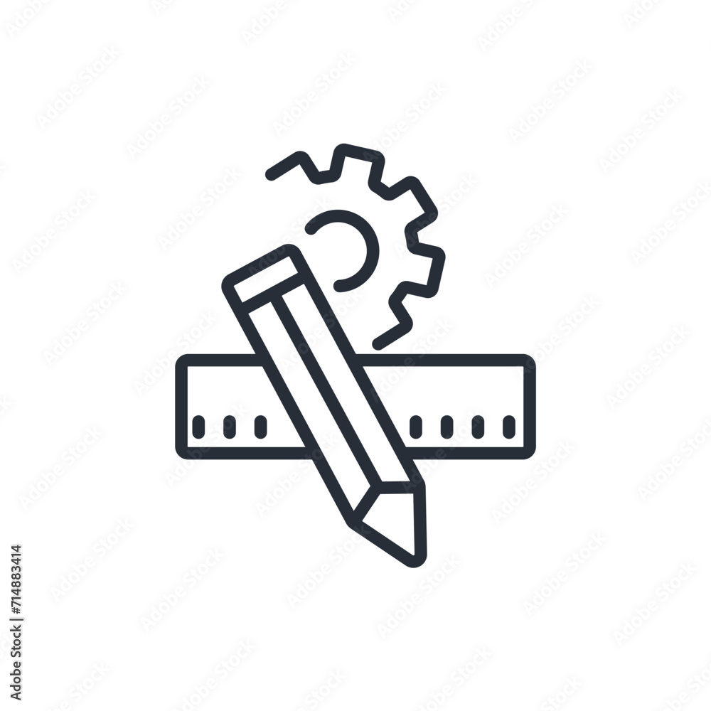 Poster tools icon. vector.editable stroke.linear style sign for use web design,logo.symbol illustration.