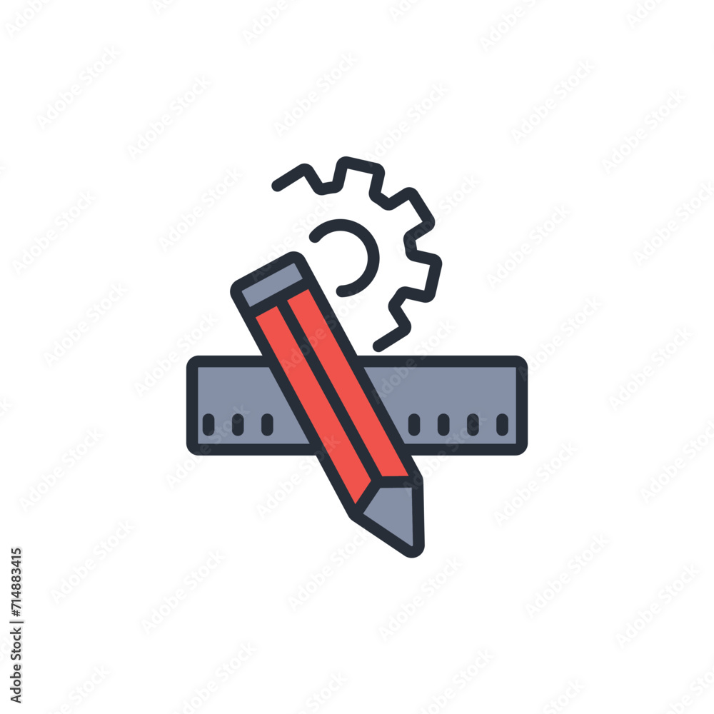 Poster tools icon. vector.editable stroke.linear style sign for use web design,logo.symbol illustration.