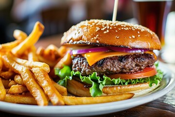 Smokey burger on plate