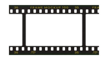 Camera transparent film strip mockup, isolated on white background template frame, real high-res...