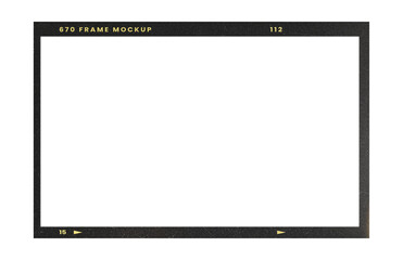 Camera transparent film strip mockup, isolated on white background template frame, real high-res...