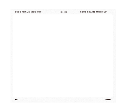 Camera transparent film strip mockup, isolated on white background template frame, real high-res 35mm photo scan analogue sheet negative