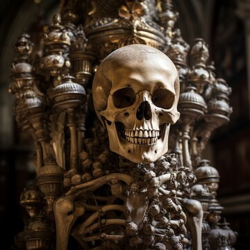 Human skeleton sedlec ossuary photo