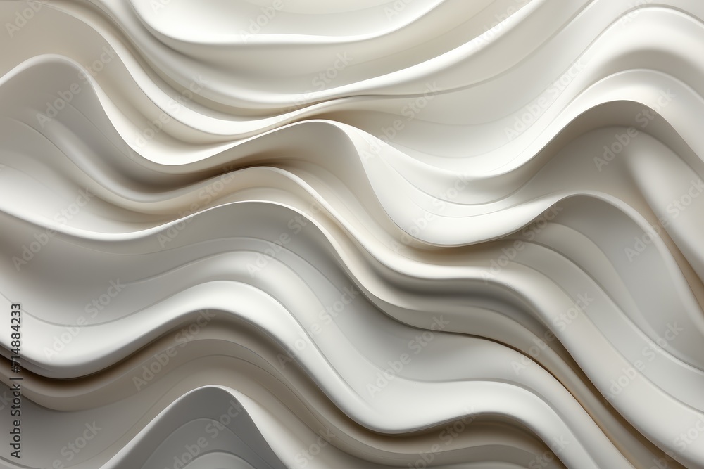 Poster a mesmerizing abstract masterpiece featuring a striking contrast between smooth white waves and intr