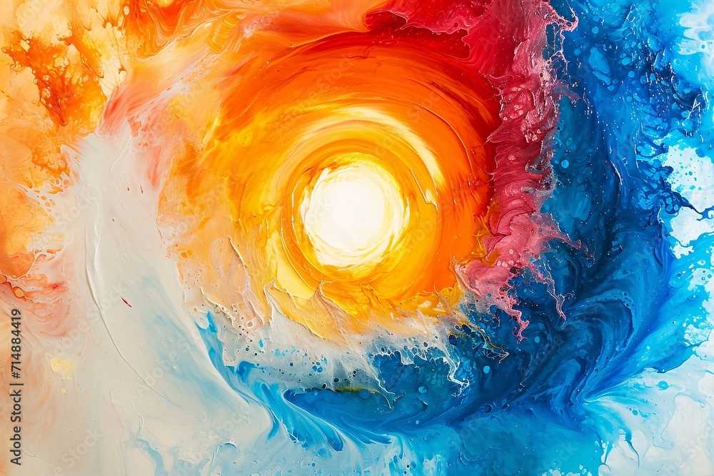 Poster sunset in the ocean generative ai