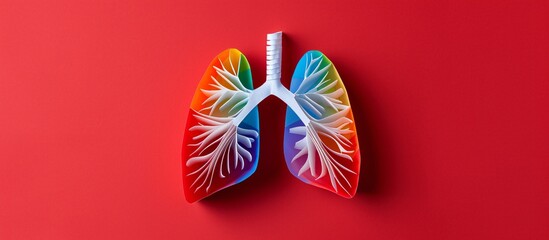 Colorful 3D Lung Model Generative AI - obrazy, fototapety, plakaty
