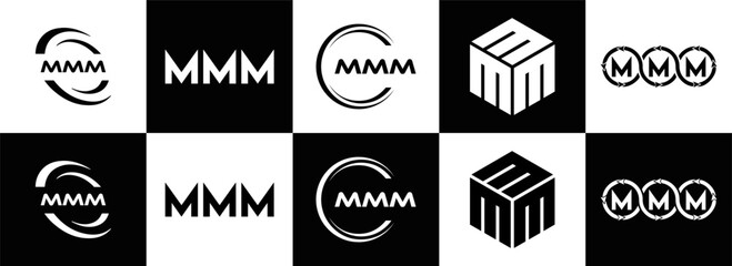 MMM logo. M M M design. White MMM letter. MMM, M M M letter logo design. Initial letter MMM linked circle uppercase monogram logo. M M M letter logo vector design. MMM letter logo design five style.