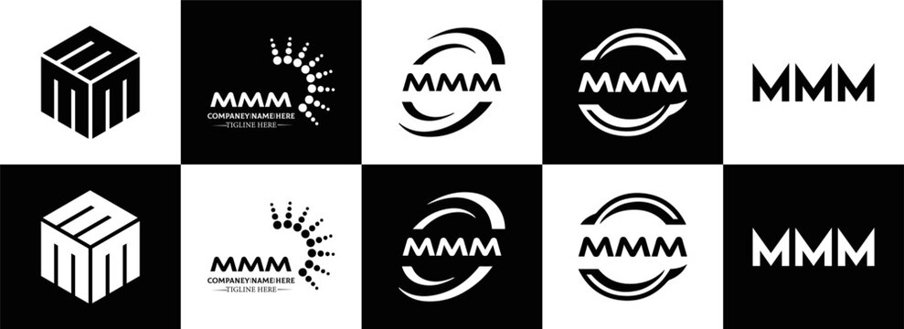 MMM logo. M M M design. White MMM letter. MMM, M M M letter logo design. Initial letter MMM linked circle uppercase monogram logo. M M M letter logo vector design. MMM letter logo design five style.