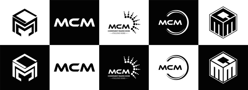 MCM logo. M C M design. White MCM letter. MCM, M C M letter logo design. Initial letter MCM linked circle uppercase monogram logo. M C M letter logo vector design. MCM letter logo design five style.