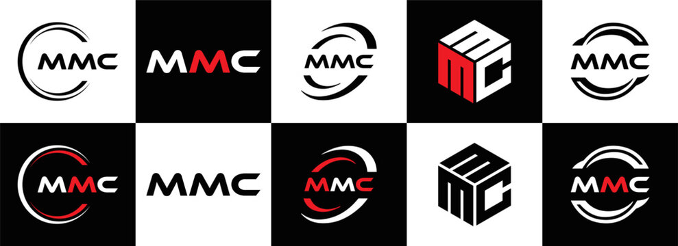 MMC logo. M M C design. White MMC letter. MMC, M M C letter logo design. Initial letter MMC linked circle uppercase monogram logo. M M C letter logo vector design. MMC letter logo design five style.
